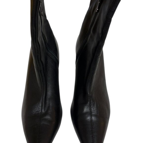 Blondo Black Leather Short Boot with Heel (8) - Picture 3 of 4